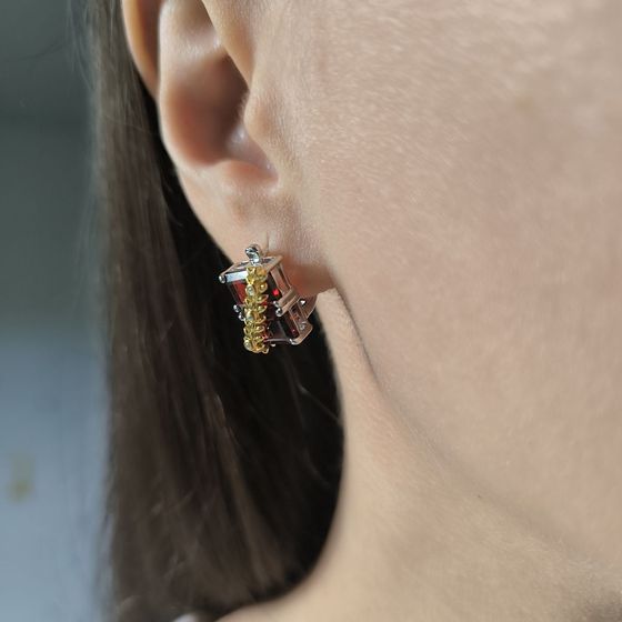 Серебряные серьги с гранатом 8.27ct