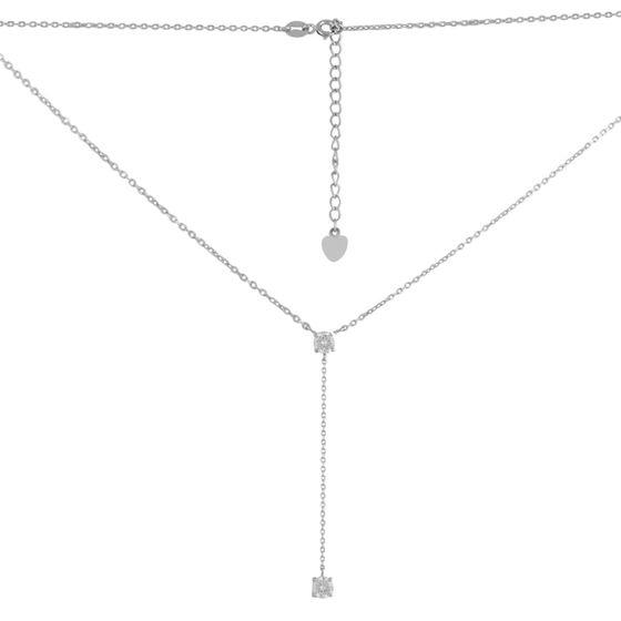 Silver necklace with phianites