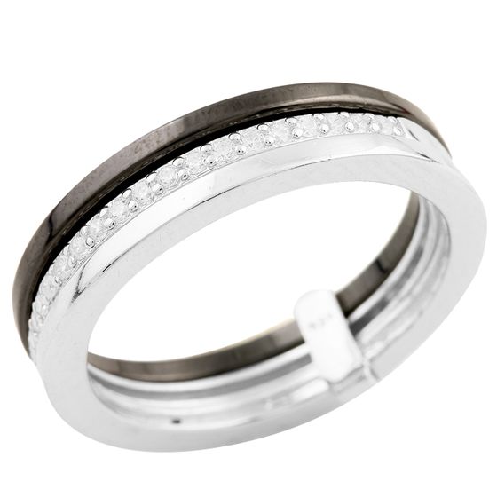 Silver ring with ceramics