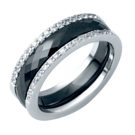 Silver ring with ceramics
