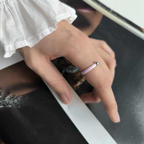 Silver ring with ceramics