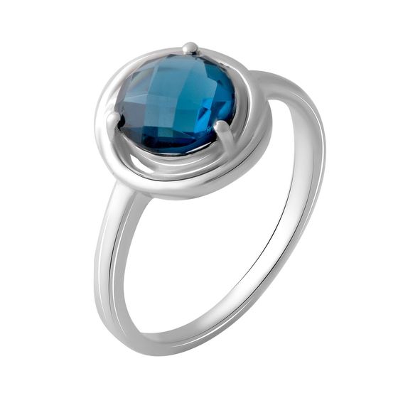 Silver ring with topaz London Blue 1.645ct