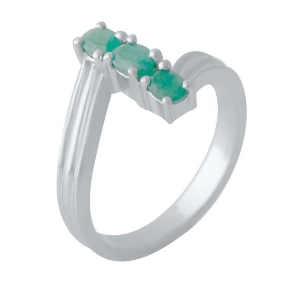Silver ring with emerald 0.474ct