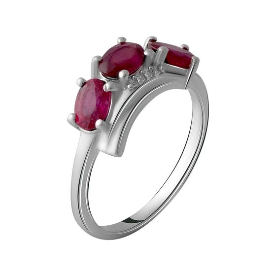 Silver ring with ruby 2.071ct