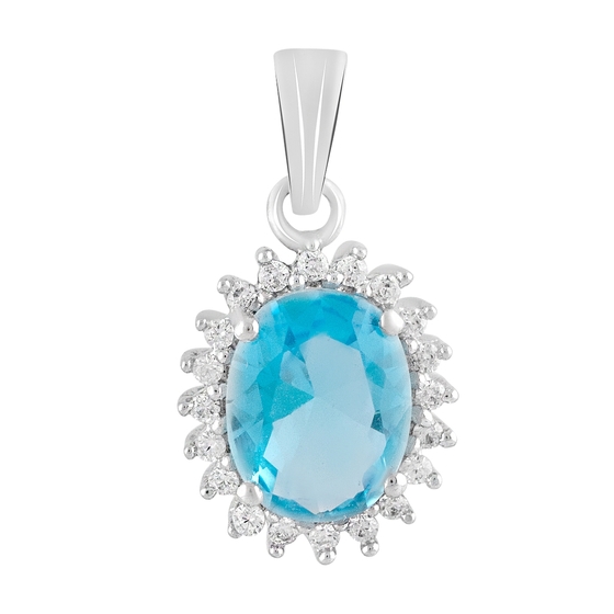 Silver pendant with aquamarine nano