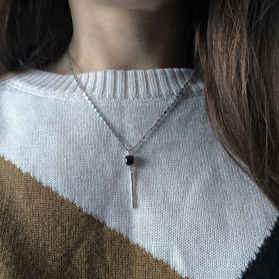 Серебряная подвеска с гранатом 1.242ct