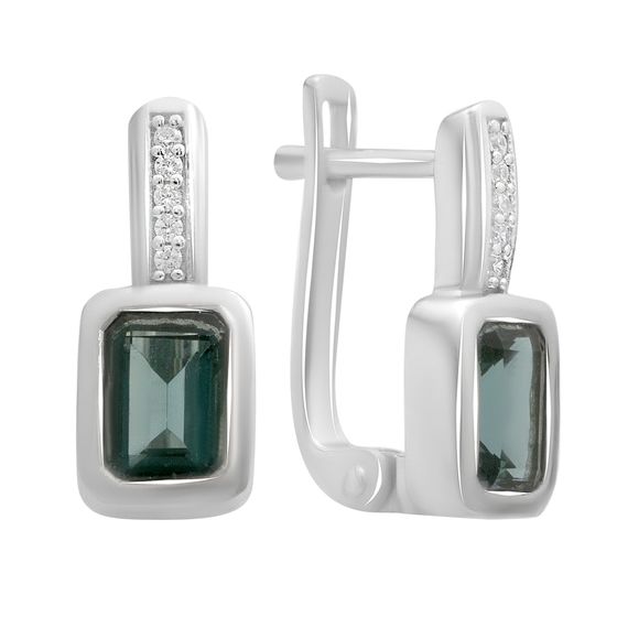 Серебряные серьги с топазом Лондон Блю 2.022ct