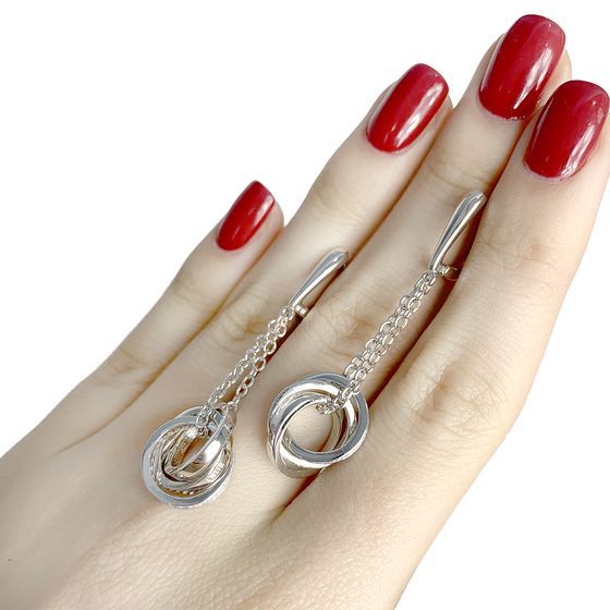 Silver Earrings with Fianites