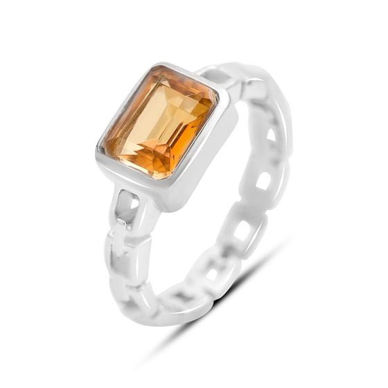 Срібна каблучка із золотим кварцом 1.725ct