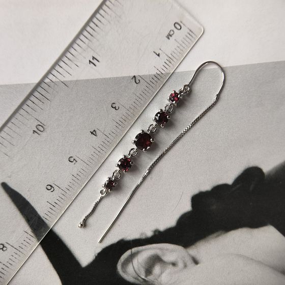 Silver earrings with garnet 3.099ct