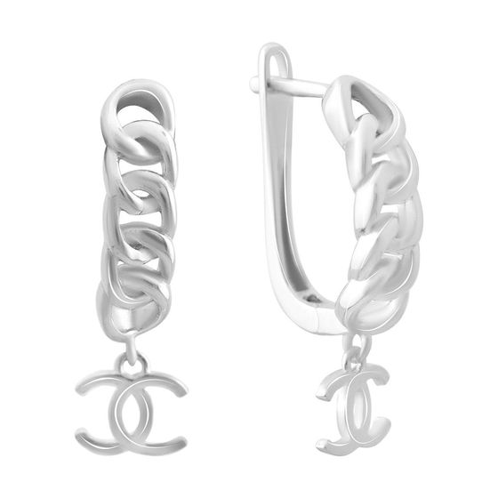 Silver earrings without stones